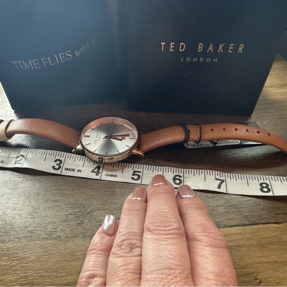 NEW with Tags! Ted Baker London Watch Brown Leather Rose Gold Date Display - Picture 14 of 16